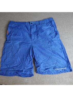 Phat Farm Mens Shorts 2XL Blue Solid Embroidered Ripstop Nylon Vintage